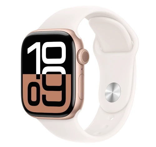 Apple Watch Series 10 42mm Gold Titanium Case w/ Apple OEM Band A3001 GPS Cellular smartwatch
