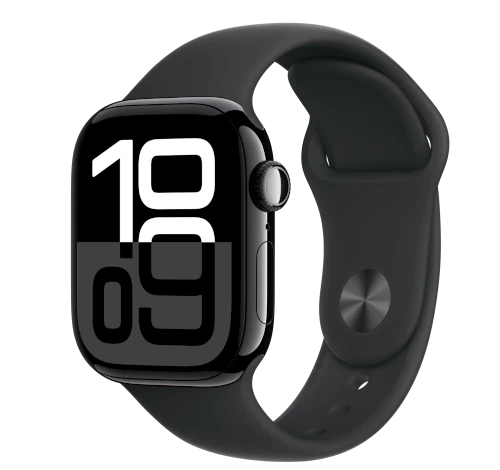 Apple Watch Series 10 42mm Jet Black Aluminum Case w/ Apple OEM Band A3001 GPS Cellular smartwatch