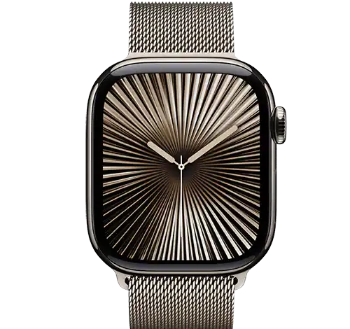 Apple Watch Series 10 42mm Natural Titanium Case w/ Milanese Loop A3001 GPS Cellular smartwatch