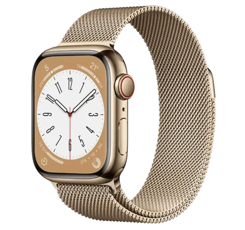Apple Watch Series 10 46mm Gold Titanium Case w/ Milanese Loop A3003 GPS Cellular smartwatch