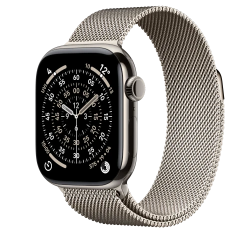 Apple Watch Series 11 42mm Natural Titanium w/ Milanese Loop GPS Cellular smartwatch