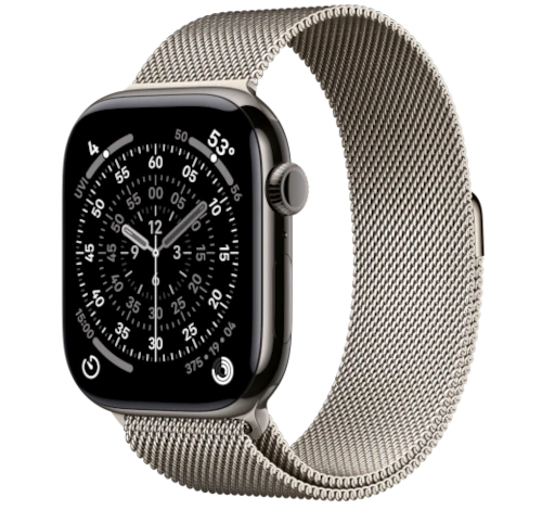 Apple Watch Series 11 42mm Slate Titanium w/ Milanese Loop GPS Cellular smartwatch